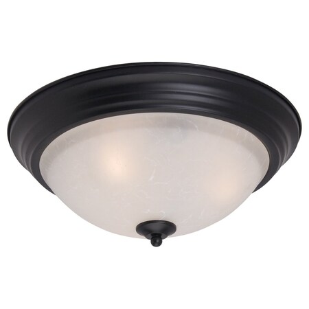 Maxim One Light Black Ice Glass Bowl Flush Mount 5840ICBK